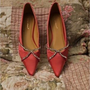 Chic Red Embellished Heels